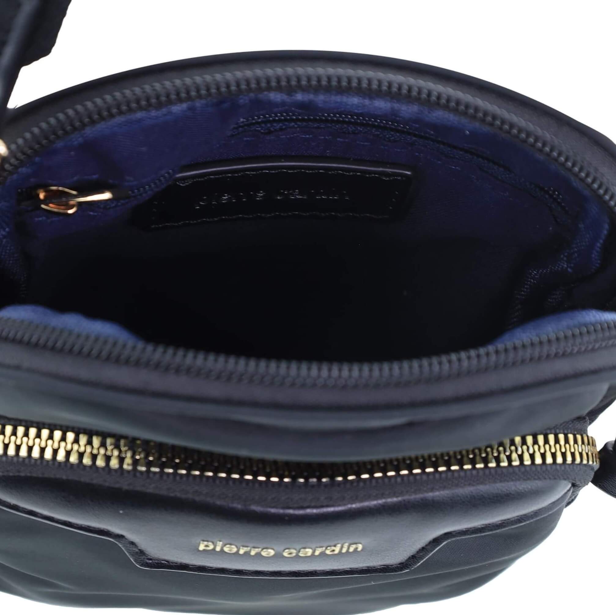 Pierre Cardin Monaco Nylon Crossbody Bag In Black