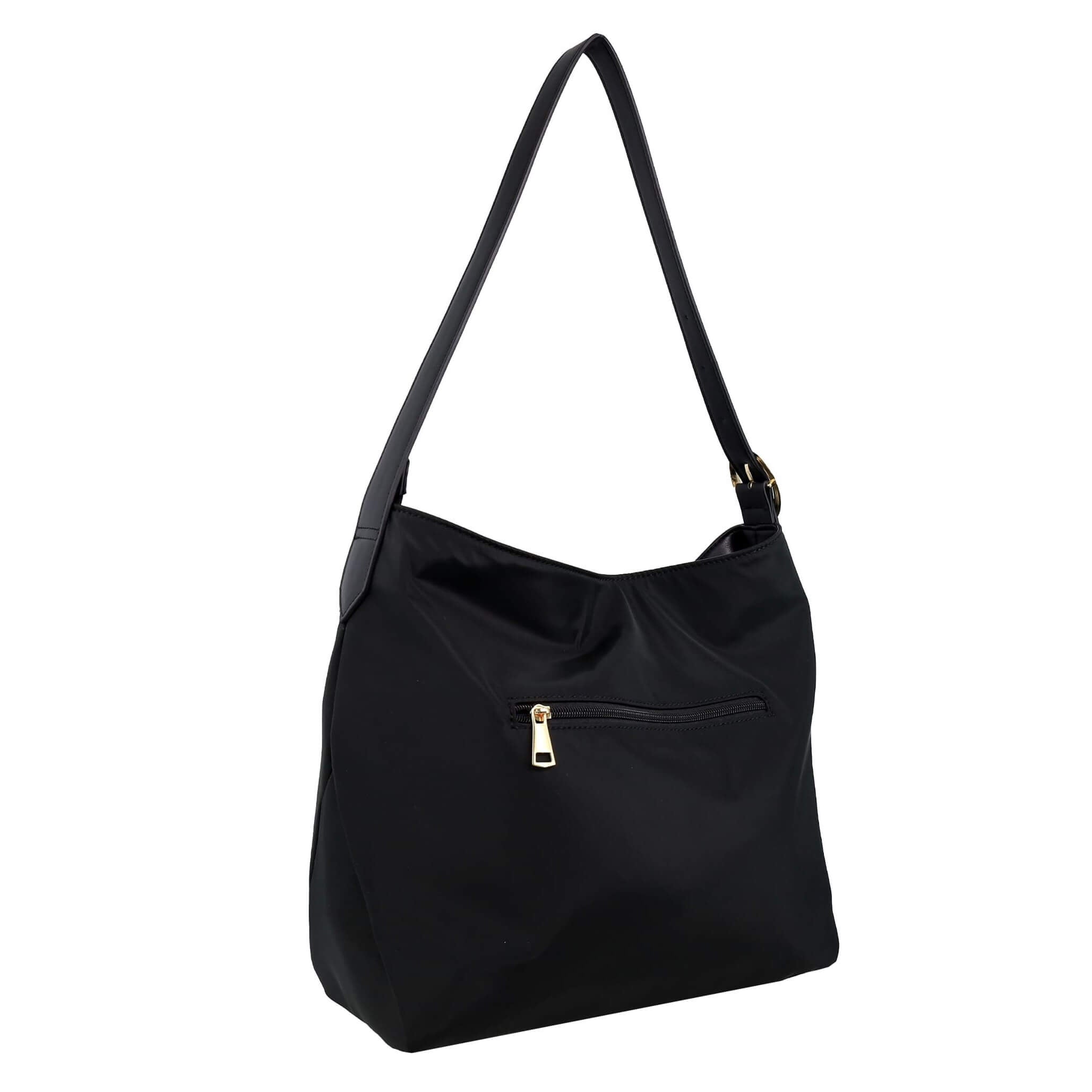 Pierre Cardin Monaco Nylon Shoulder Bag In Black