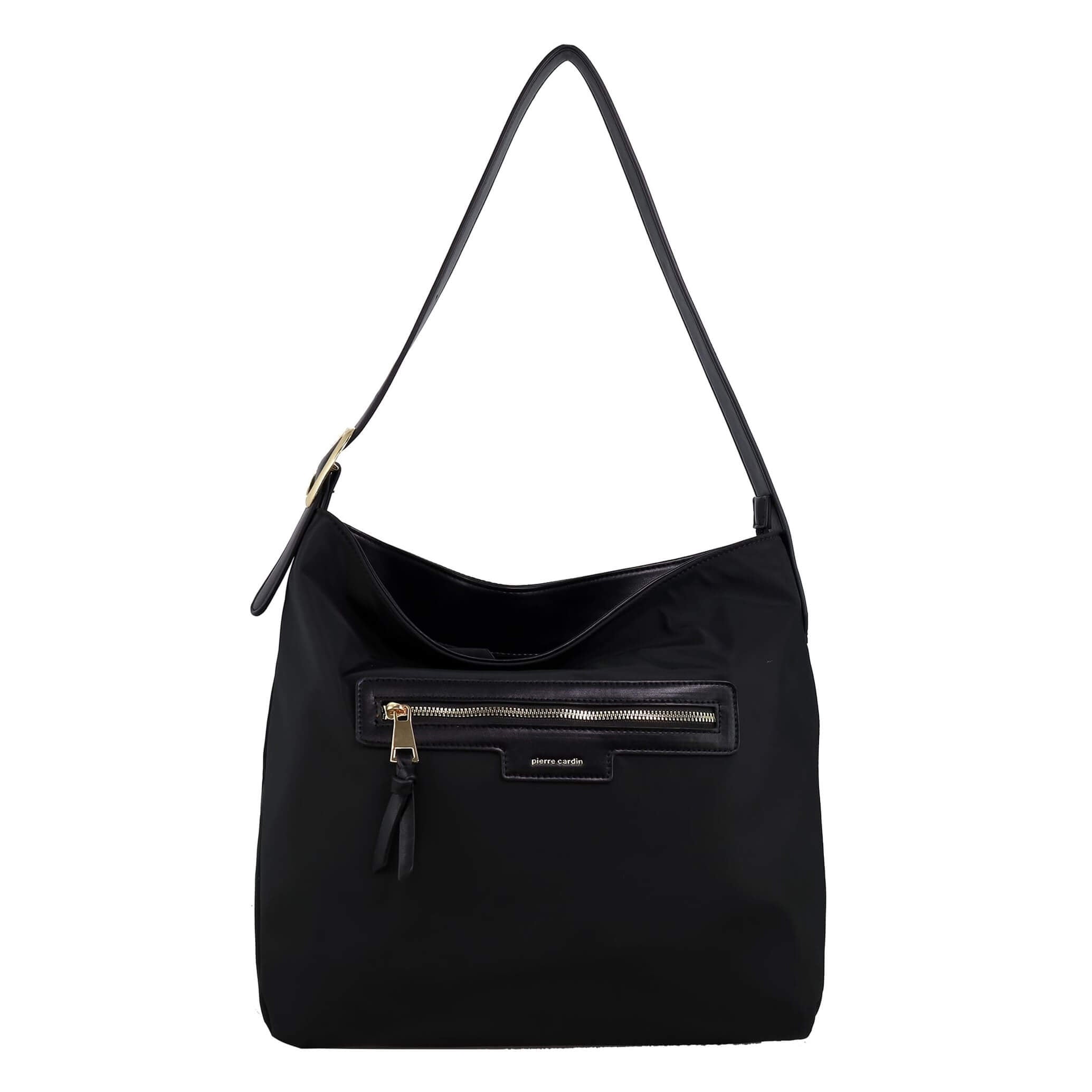 Pierre Cardin Monaco Nylon Shoulder Bag In Black