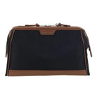 Pierre Cardin PC4128 nylon toiletry bag with brown vegan leather trim.