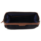 Pierre Cardin PC4128 nylon toiletry bag with brown vegan leather trim.