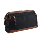 Pierre Cardin PC4128 nylon toiletry bag with brown vegan leather trim.