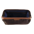 Pierre Cardin PC4128 nylon toiletry bag with brown vegan leather trim.