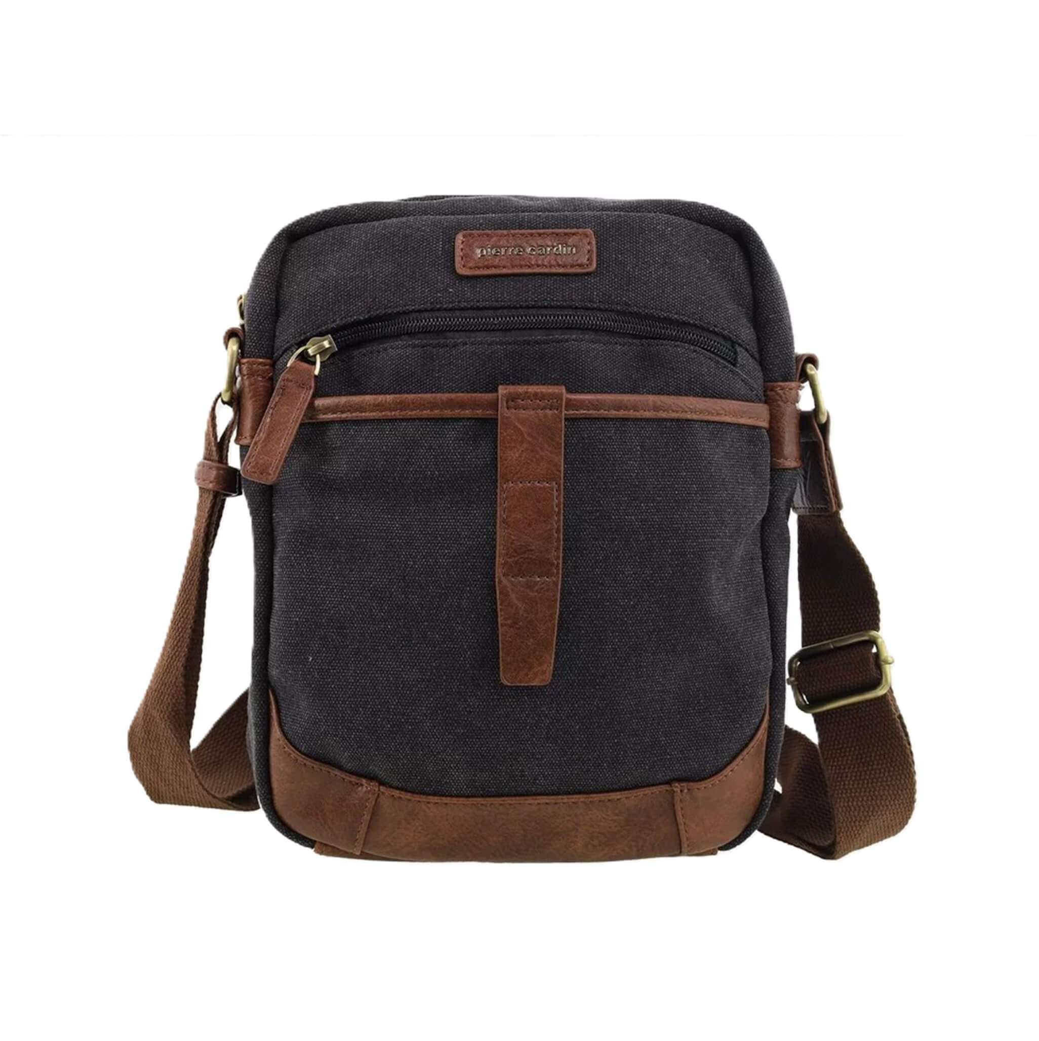 Pierre Cardin Canvas Crossbody Bag in Black