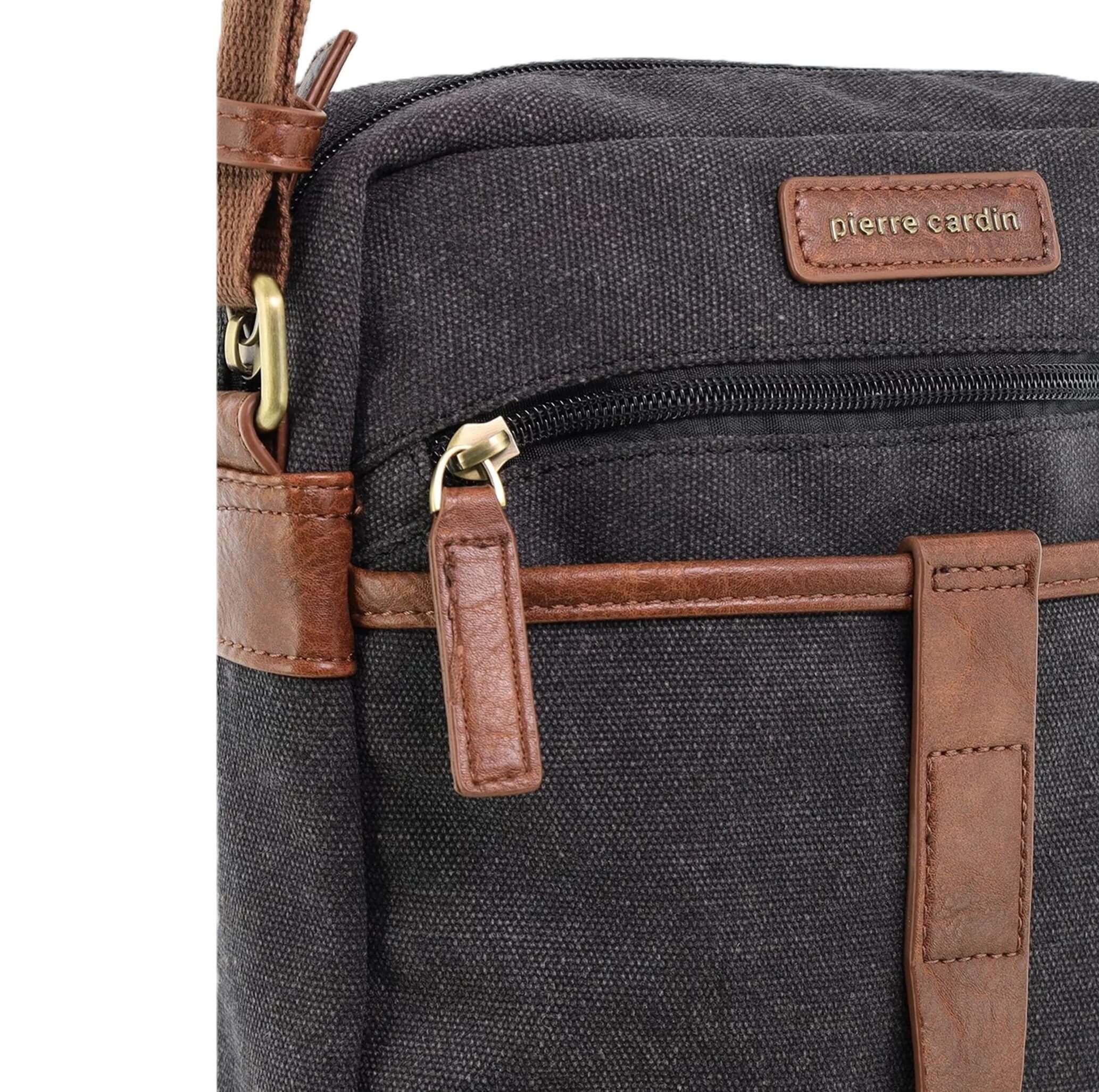 Pierre Cardin Canvas Crossbody Bag in Black