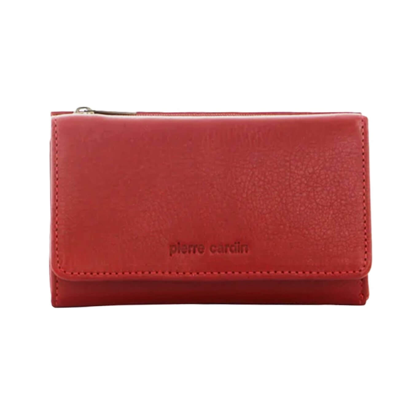 Pierre Cardin Ladies' Leather RFID Tri-fold Wallet in Red