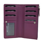 Pierre Cardin Italian Leather Ladies Bi-Fold Wallet in Berry