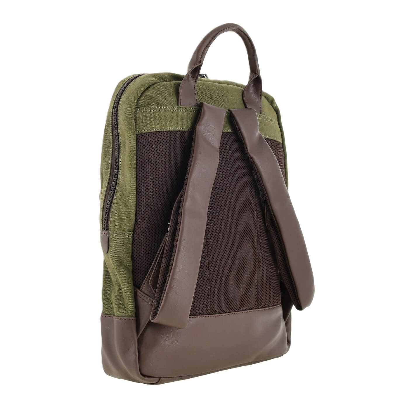 Police Men's Rustic Canvas Backpack in Dark Olive