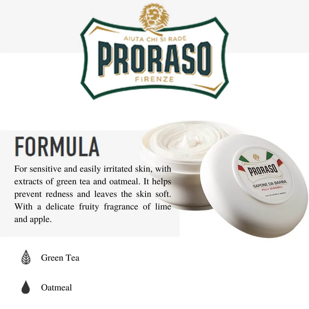 Shaving Set with Proraso Shave Soap for Sensitive Skin